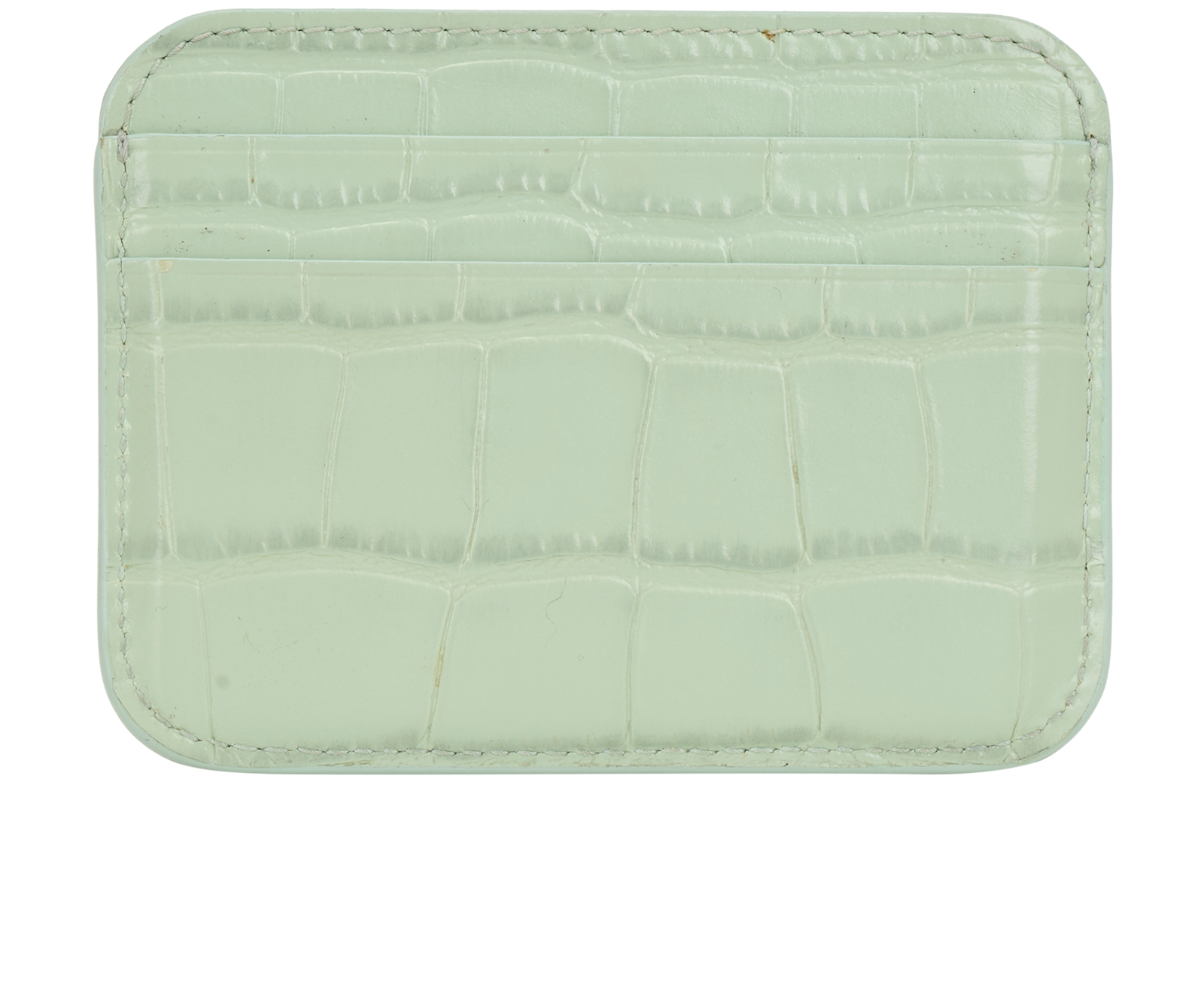 Balenciaga Croc-Embossed Cash Card Holder, &pound;120, Accessories, Green, Leather, Back view